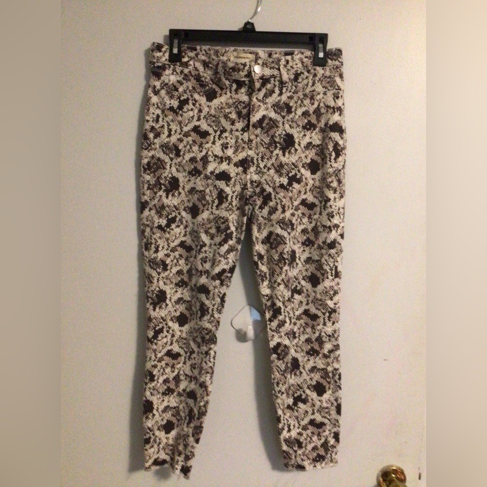 L'AGENCE Snakeskin Python Print Skinny Jeans Neutral Stretch Denim Size 30